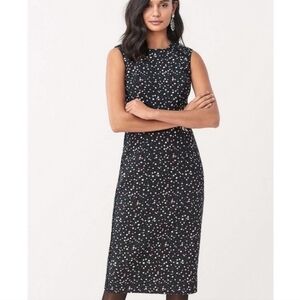 Diane von Furstenberg Stunning Polka Dot Black Sheath Designer Dress - Size 10